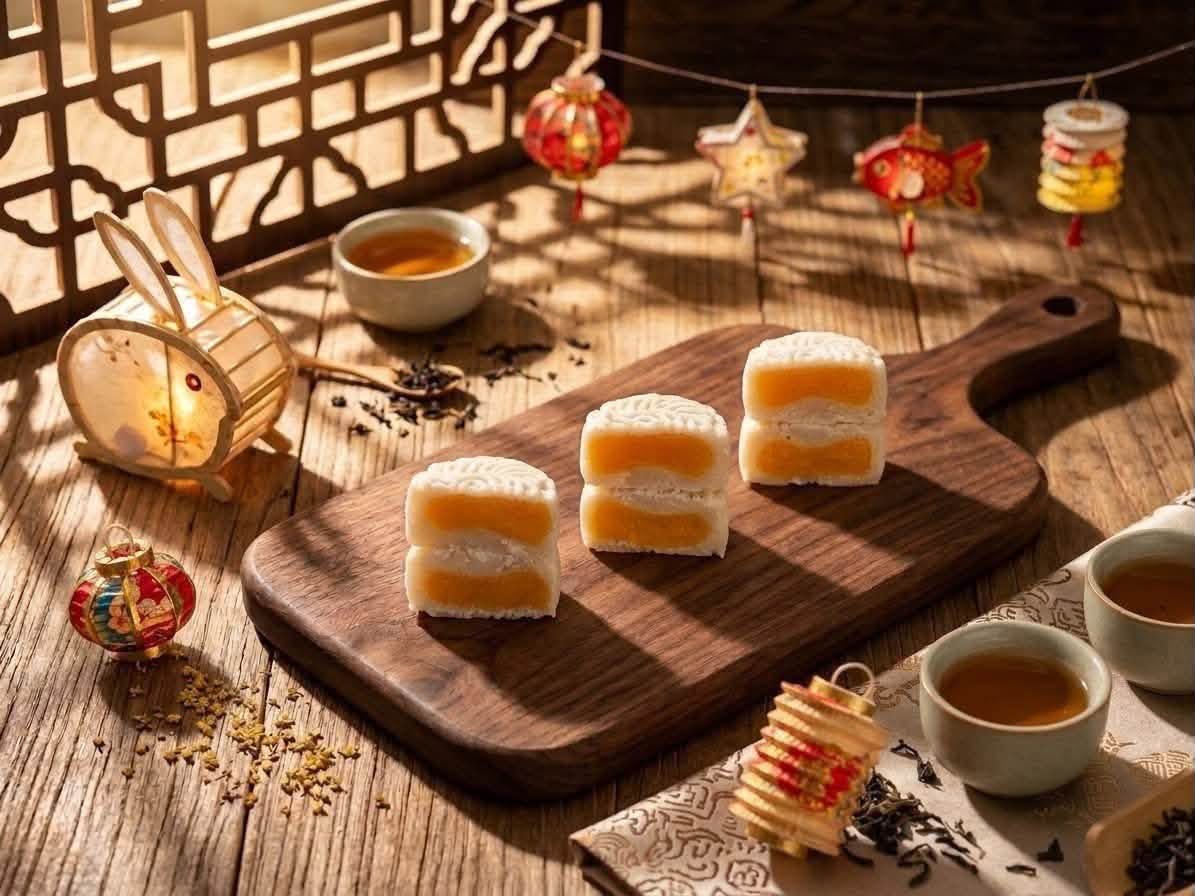 Trending Salted Egg Custard Mochi Cake