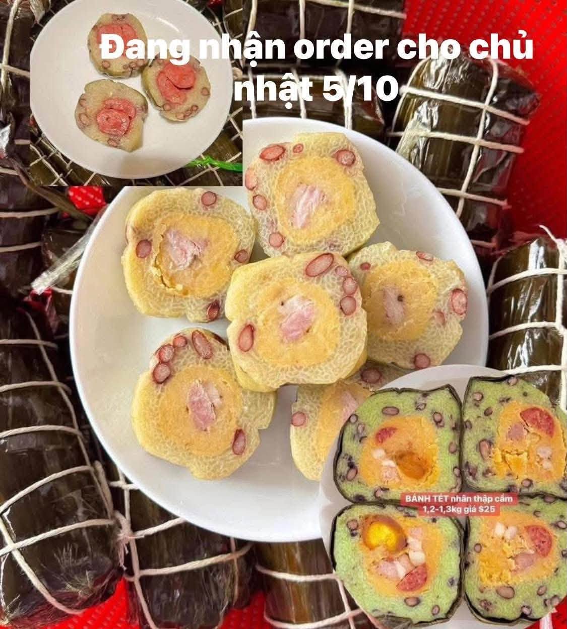 Deluxe Sticky Rice Cake with Salted Egg - Bánh Tét Thập Cẩm Trứng Muối
