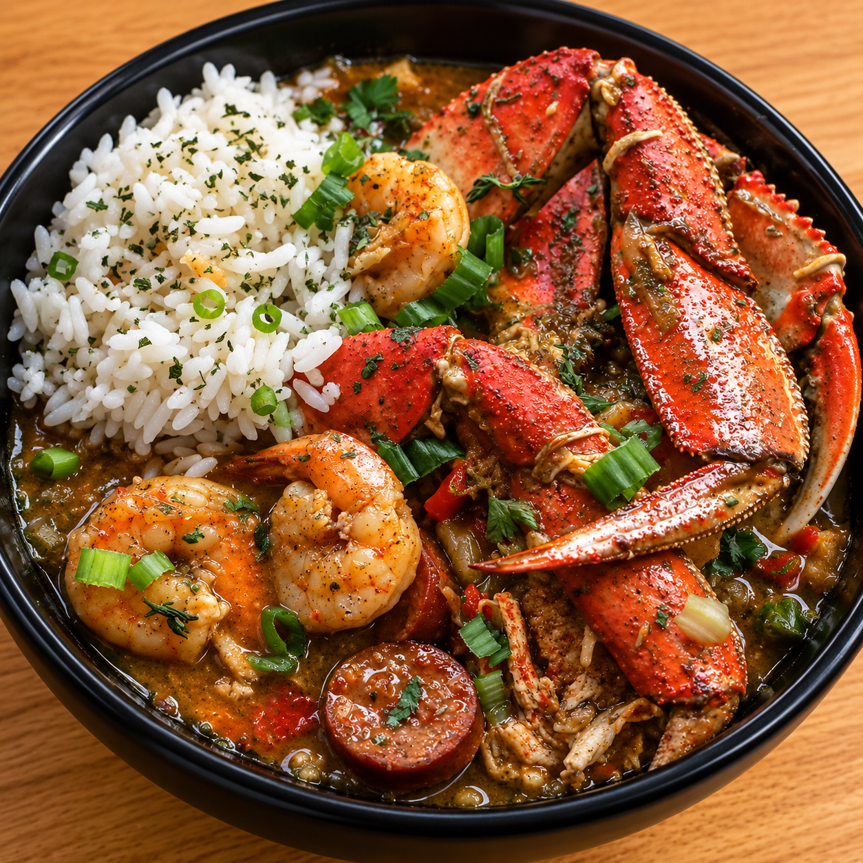 SIGNATURE SEAFOOD GUMBO WITH CRAB (1-2 Servings)