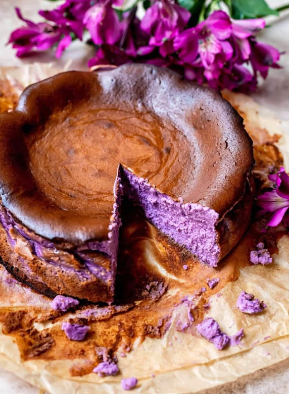 Ube Burnt Basque Cheesecake